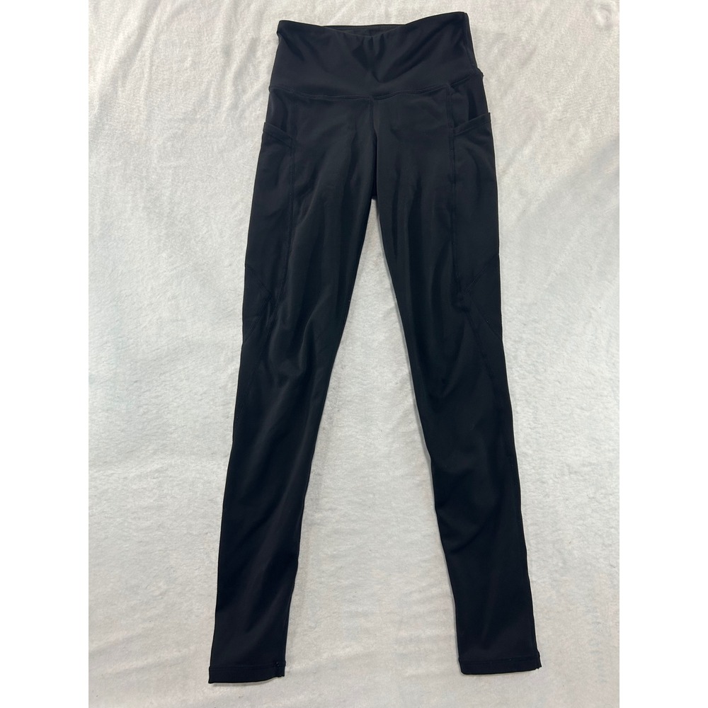 Mono B Black High Waisted Athletic Leggings with Pockets APH3121B Size XS
